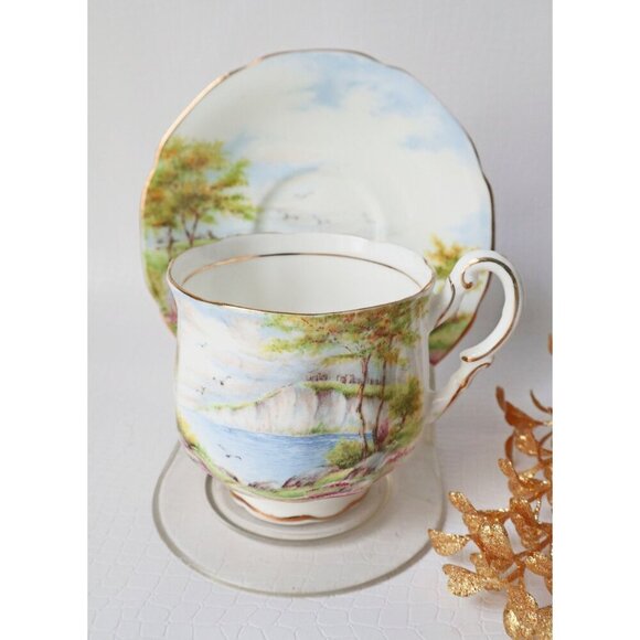 Vintage Paragon Tea Cup & Saucer Cliffs of Dover Double Warrant Teacup 1920's - Picture 6 of 6